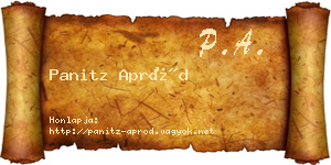 Panitz Apród névjegykártya
